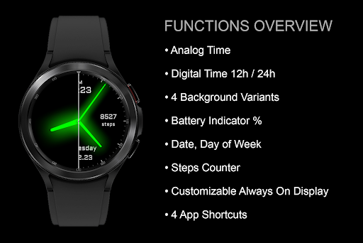 EY07 Green Glow Watchface Screen 3