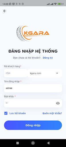 Android application KGARA - Quản lý dịch vụ gara screenshort