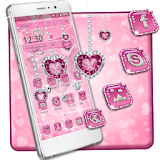 Love Pink Heart with shining Diamond Theme icon