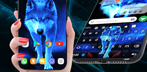 Ice Wallpaper and Keyboard - Lone Wolf cover