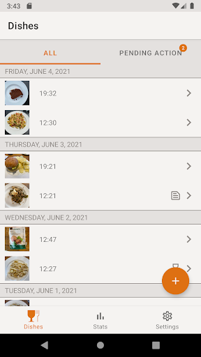 Android application MyFoodRepo screenshort