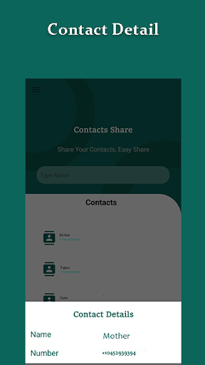 Android application Share Contacts File App screenshort