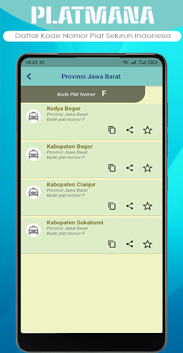 Android application Platmana Cek Nomor Plat Kendar screenshort