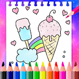Coloring Ice Cream Rainbow icon
