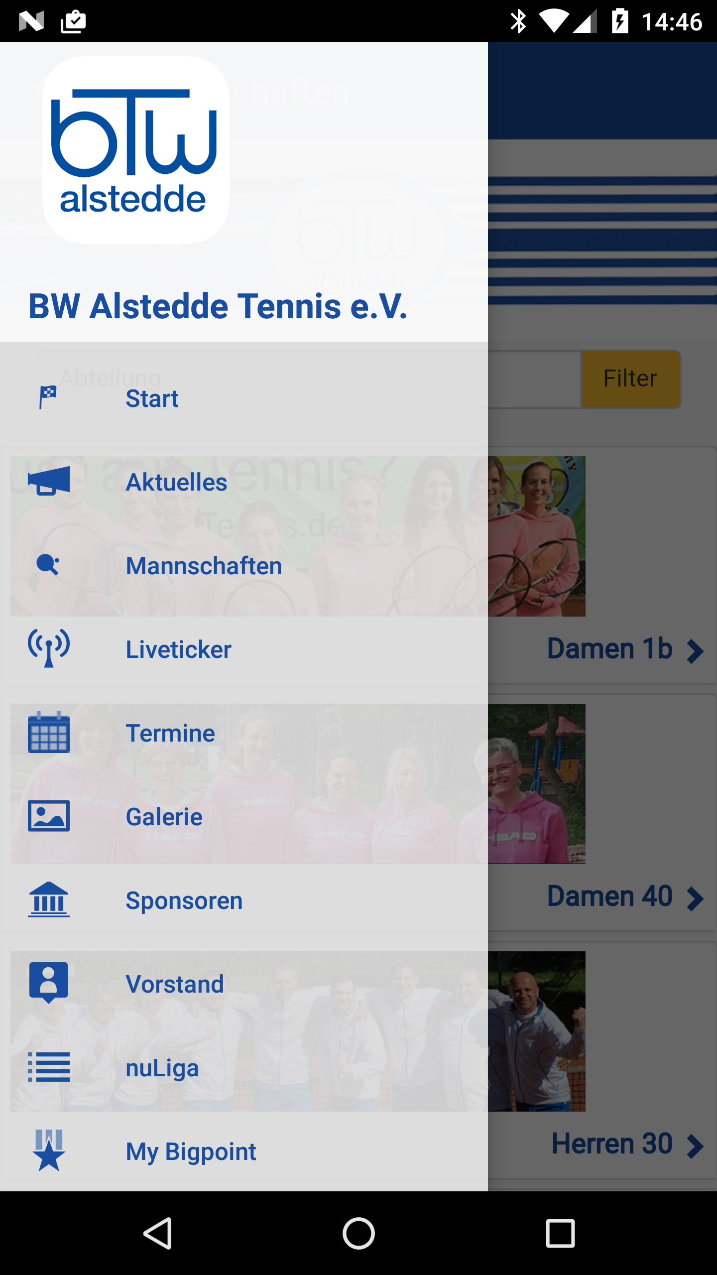 Android application BW Alstedde Tennis e.V. screenshort