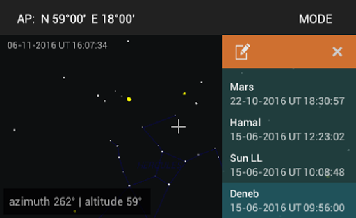 Android application Celestial Navigation 360 screenshort