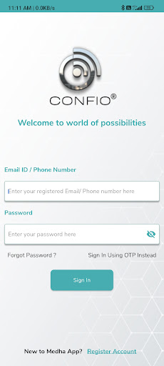 Android application Medha screenshort