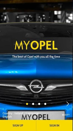 Android application myOpel screenshort