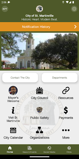 Android application City of St. Martinville LA screenshort