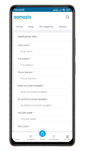 Seller App Aamazio Screen 2