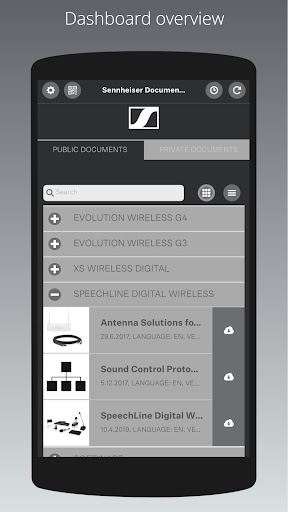 Android application Sennheiser Documentation App screenshort