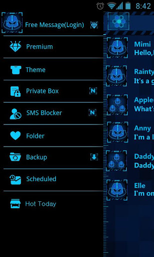 GO SMS FUTURETECHNOLOGY THEME Screen 2