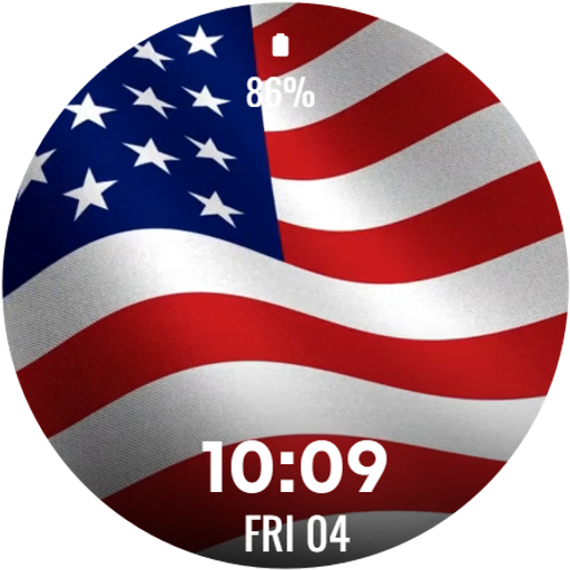 3D USA Flag Watch Face
