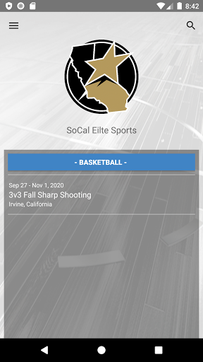 Android application SoCal Elite screenshort
