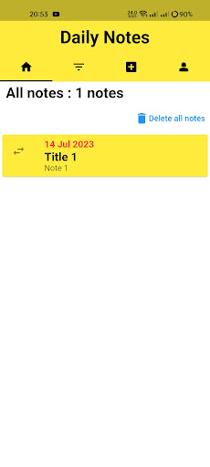 Android application daily notes screenshort