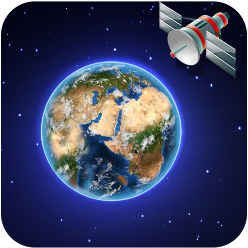Carte de la terre vu satellite logo