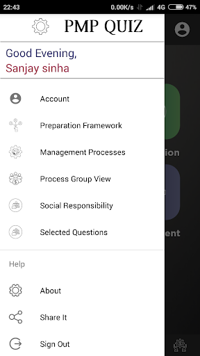 Android application IISL PMP Quiz screenshort