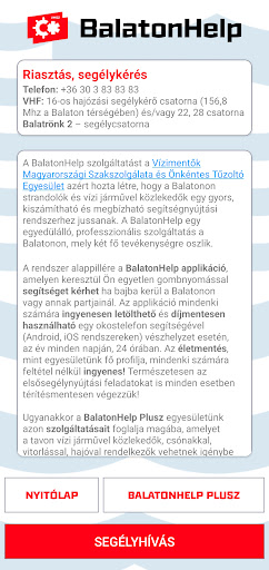 Android application BalatonHelp screenshort