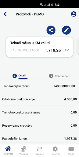 ASA Banka Mobile banking Screen 2