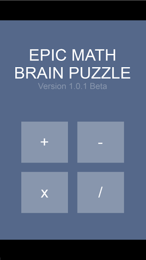 Android application Epic Math Brain Puzzle screenshort