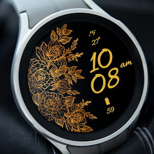 Flower Gold Watch Face