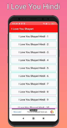 Android application I Love You Shayari Hindi 2024 screenshort