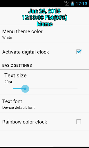 Always Visible Time and Memo Screen 2