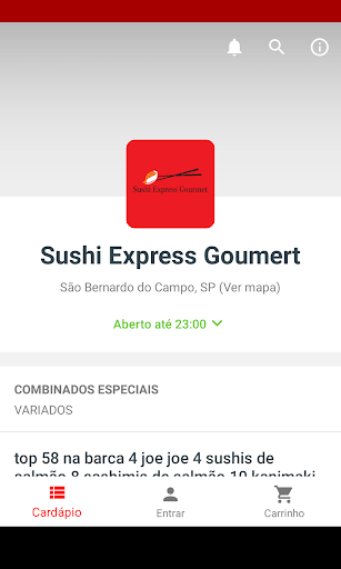 Android application Sushi Express Gourmet screenshort