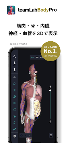 チームラボボディPRO 人体の解剖学アプリ 骨・筋肉・臓器のおすすめ画像1