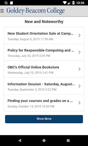 Campus Web - Goldey-Beacom Col Screen 2