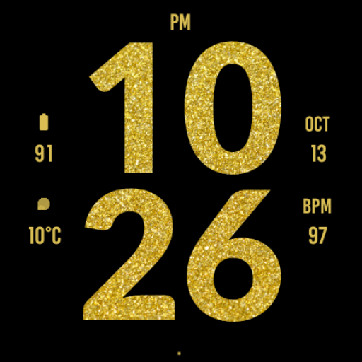 Gold Digital Watch Face Logo