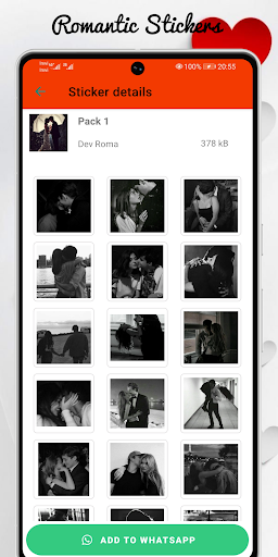 Android application 18+ Romantic - WASticker screenshort
