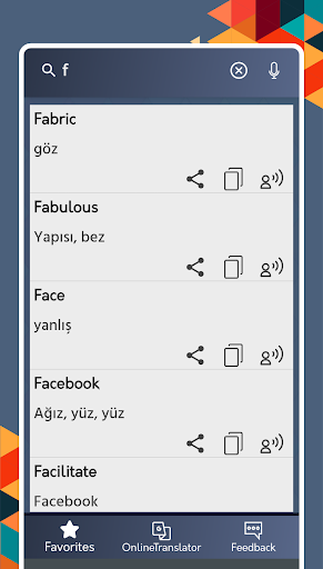 English To Turkish Dictionary Screen 2