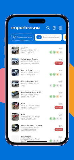 Android application Importeer.nu screenshort
