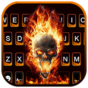 Flaming Death Skull Keyboard Theme