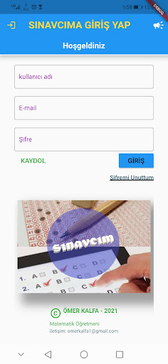 Android application Sınavcım screenshort