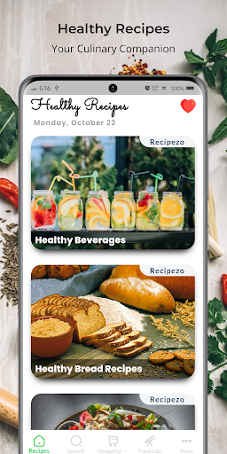 Android application Healthy Recipes screenshort