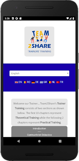 Android application Team2Share – Trainers screenshort