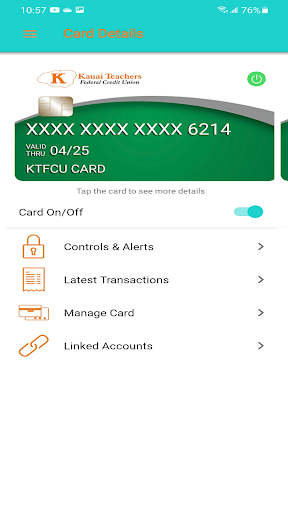 Android application KTFCU SecureCard screenshort