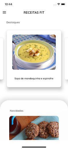 Android application Receitas Fit screenshort