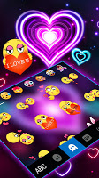 screenshot of Neon 3d Heart Keyboard Theme