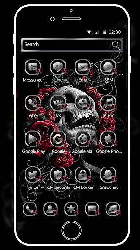 3d blood rose skeleton theme