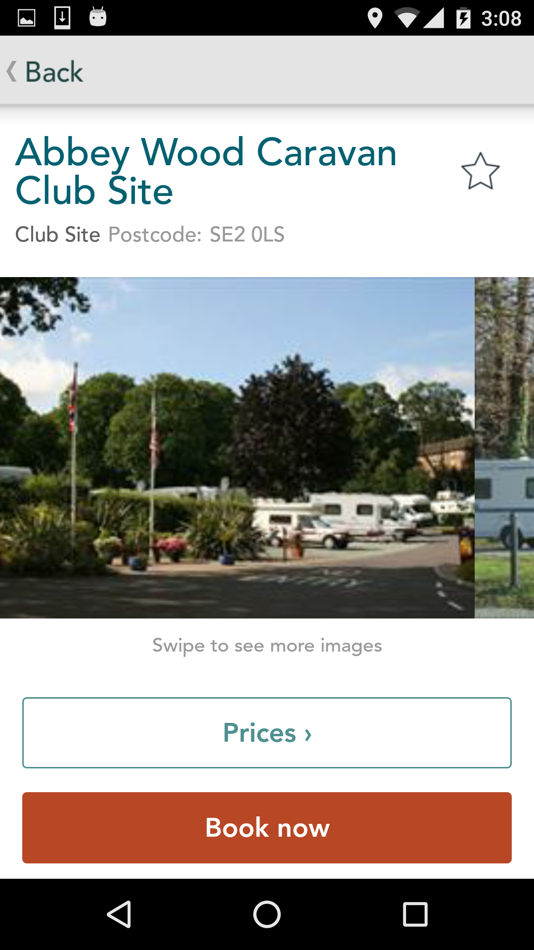 Android application Caravan and Motorhome Club UK screenshort