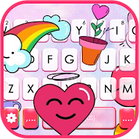 Тема для клавиатуры Cute Pink Doodle