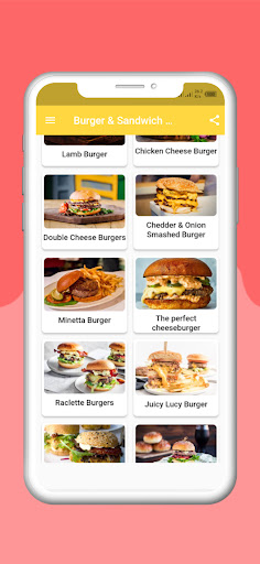 Screenshot of Burger recipes Offline