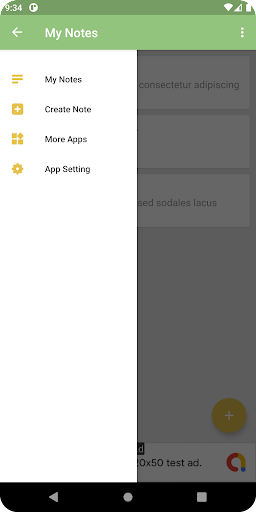 Android application Micheal Note screenshort