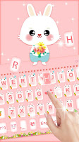 screenshot of Pink Lovely Bunny Keyboard Theme