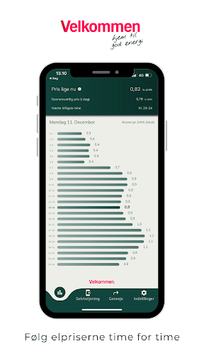 Android application Elpriser - Velkommen screenshort
