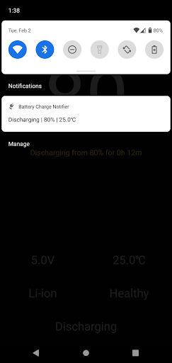 Battery Charge Notifier Screen 2