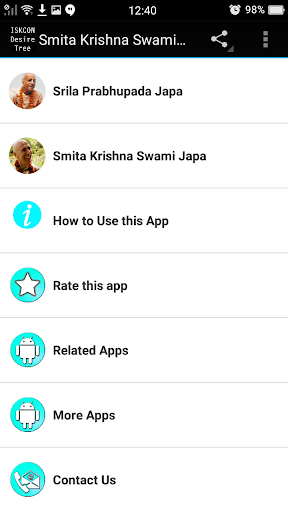 Android application Smita Krishna Swami Japa screenshort